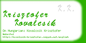 krisztofer kovalcsik business card